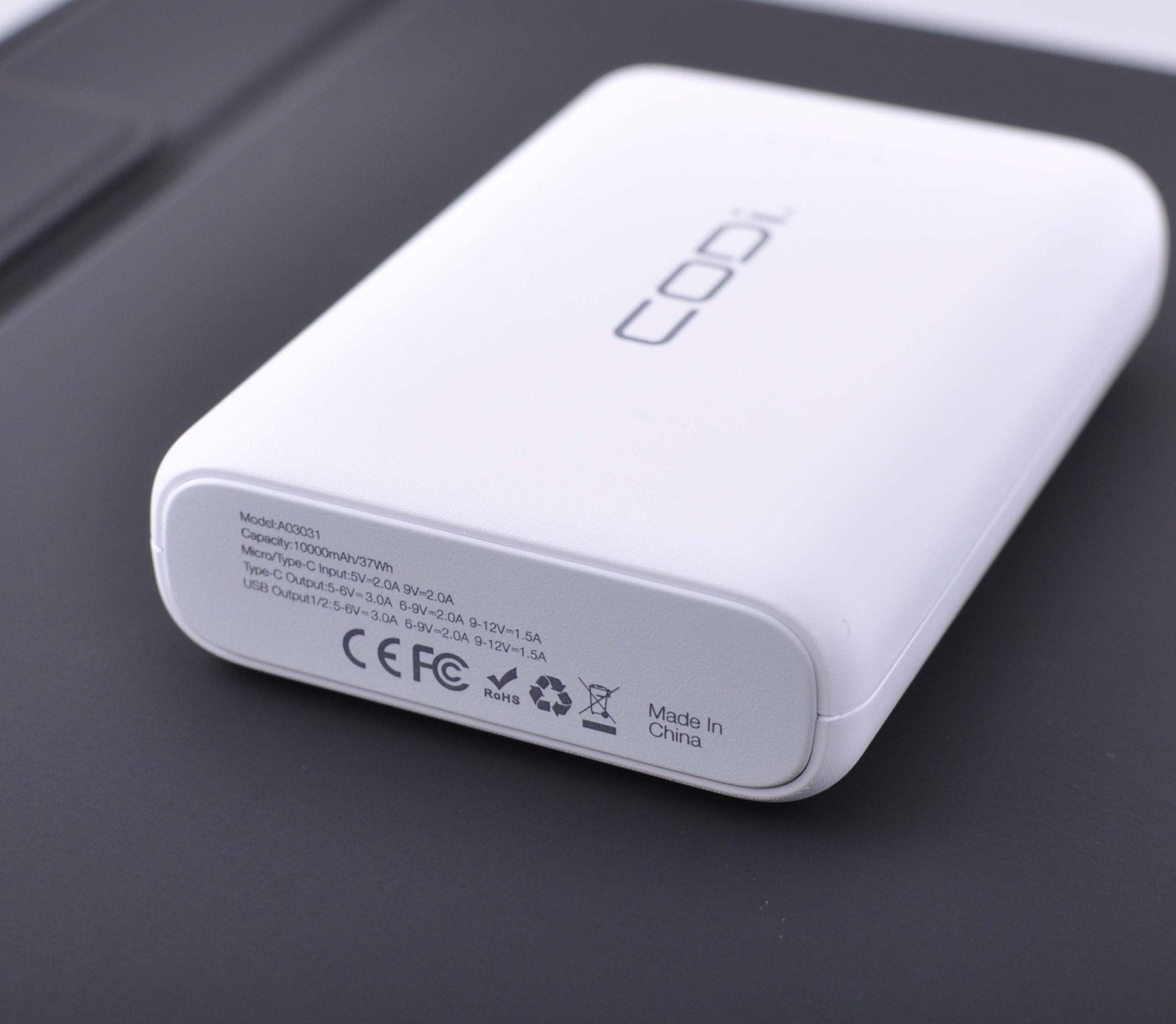 10,000mAh Quick Charge Powerbank w/ USB-C, USB-A (x2), Micro-USB - CODi Worldwide