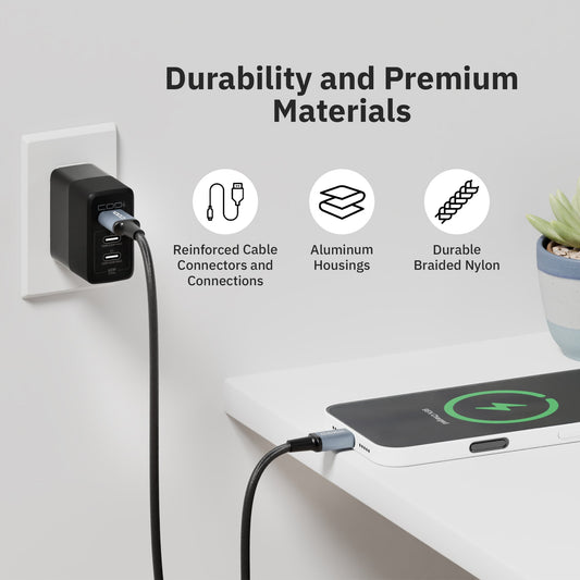3' USB-A to USB-C Braided Nylon Charge & Sync Cable