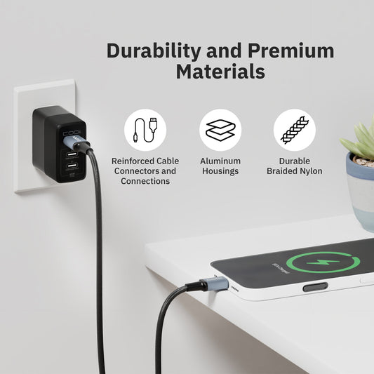 3' USB-A to USB-C Braided Nylon Charge & Sync Cable