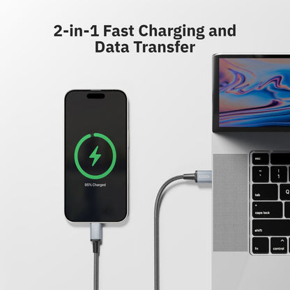 3' USB-A to USB-C Braided Nylon Charge & Sync Cable