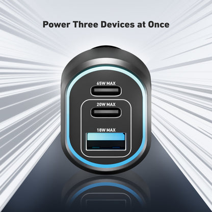 65W Triple Port Car Charger