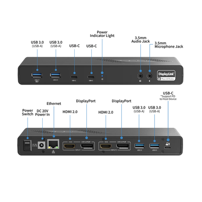 Centro1200 Dual 4K Universal USB-C Docking Station (SS SD)*