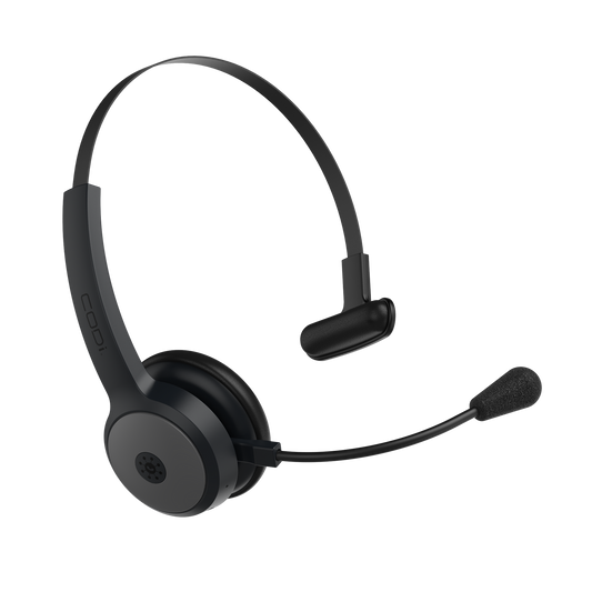 CLARO Bluetooth + Wireless Mono Headset w/ Integrated AI-Powered ENC Microphone