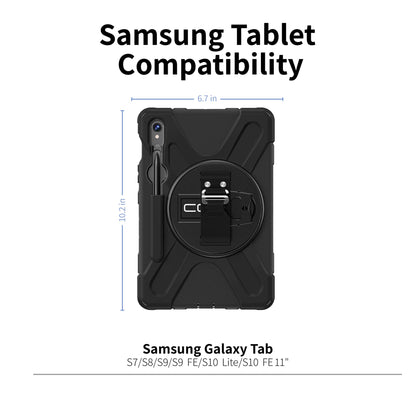 Rugged Case for Samsung Galaxy Tab S7/S8/S9/S9 FE/S10 Lite/S10 FE 11"