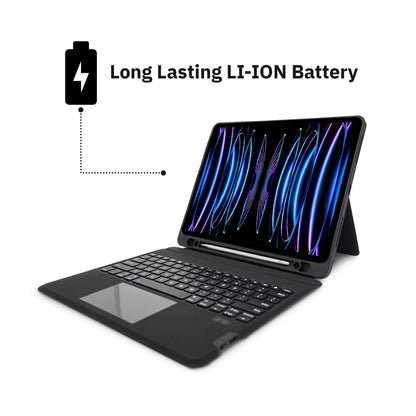 Bluetooth Keyboard Case w/ Trackpad for iPad Air 13” (M2, M3, M4), iPad Pro 12.9” (5th, 6th Generation)