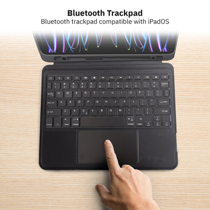 Bluetooth Keyboard Case w/ Trackpad for iPad Air 13” (M2, M3, M4), iPad Pro 12.9” (5th, 6th Generation)
