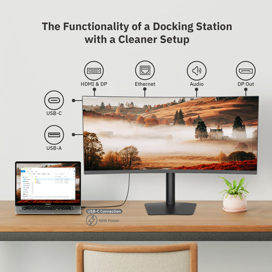 34" Ultrawide Curved USB-C Dock Monitor